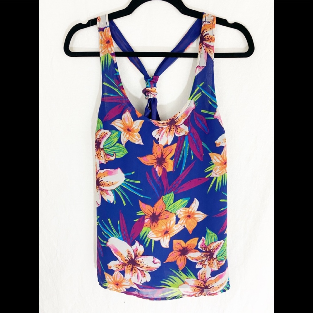 ❤️ 3/20 Old Navy Tropical Floral Racerback Tank L
